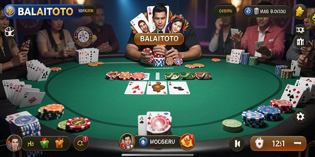 Screenshot gameplay BALAITOTO yang menampilkan suasana bermain Poker yang seru.