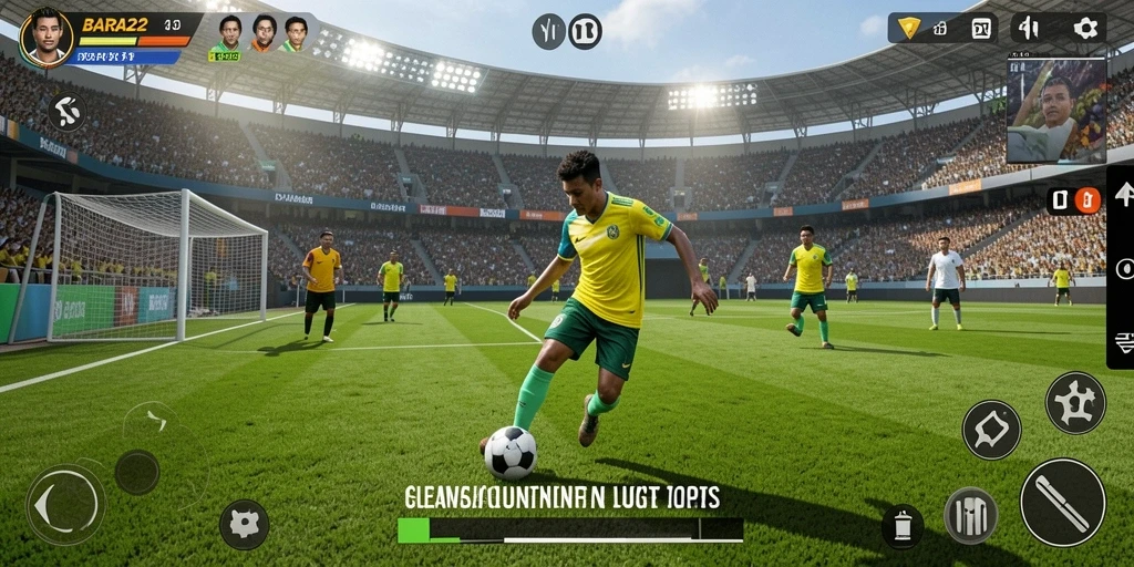 Screenshot gameplay BARA22 menampilkan antusiasme olahraga.
