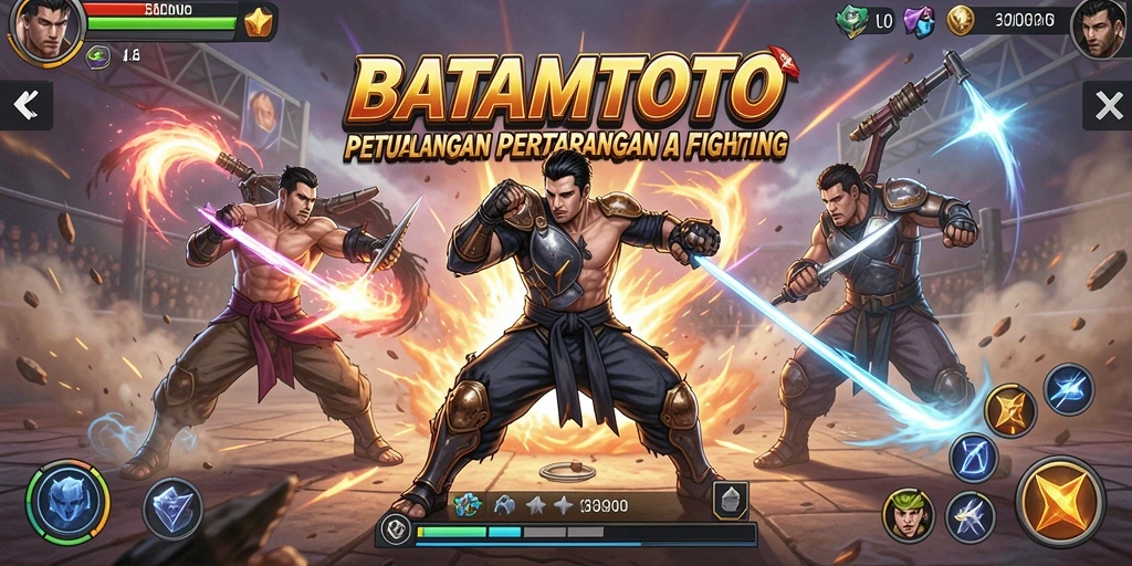 Screenshot utama BATAMTOTO menampilkan aksi pertarungan yang intens dan mendebarkan.