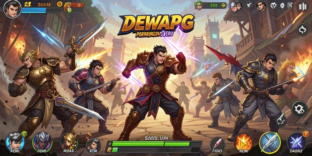Screenshot DEWAPG menampilkan aksi pertarungan yang mendebarkan dan karakter-karakter yang menawan.