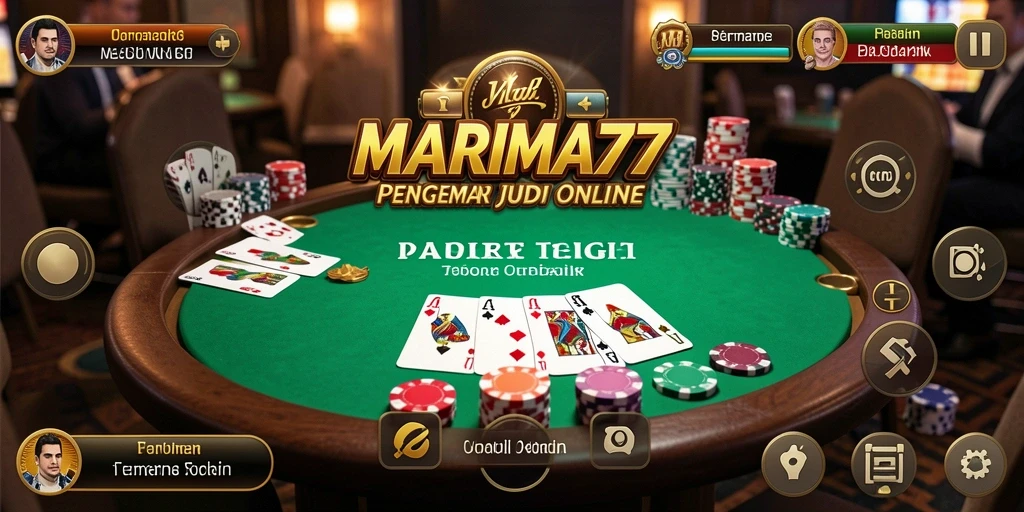 Screenshot gameplay MARIMA77 dengan aksi poker yang seru.