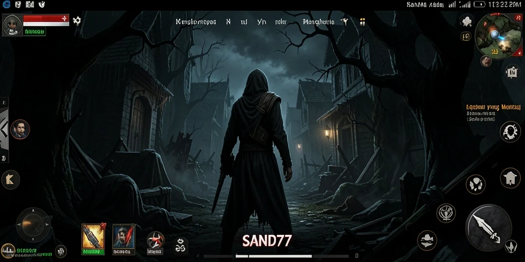 Tampilan gameplay SAND77 yang menegangkan dan menyeramkan.